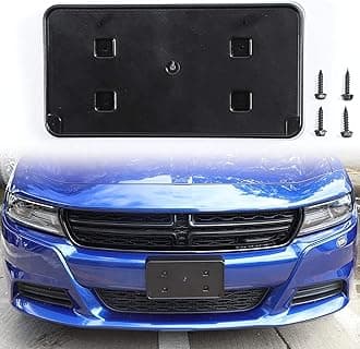 JWWY for Charger Front License Plate Frame Mounting Bracket Number Plate Holder Registration Plate Frame for 2015-2026+ Dodge Charger Exterior Accessories Black