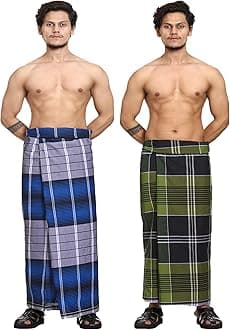 Gowri TexCotton Stitched Lungi Pack Of 2 (Ready To Wear) 2.25Meter