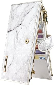 Womens RFID Blocking Large Capacity Wallet Multi Card Organizer Bifold Wallet for Women with Zipper Pocket