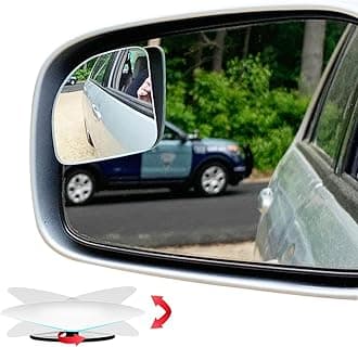 Ampper Blind Spot Mirror Fan Shaped, HD Glass Frameless Stick on Adjustabe Few Convex Wide Angle Rear View Blind Spot Car Mirror for Car Blind Spot, Pack of 4
