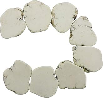 COIRIS 10pcs Natural White Turquoise Gemstone Big Irregular Shape Chips Stone Loose Beads for Jewelry Making (ZS-1133-L)