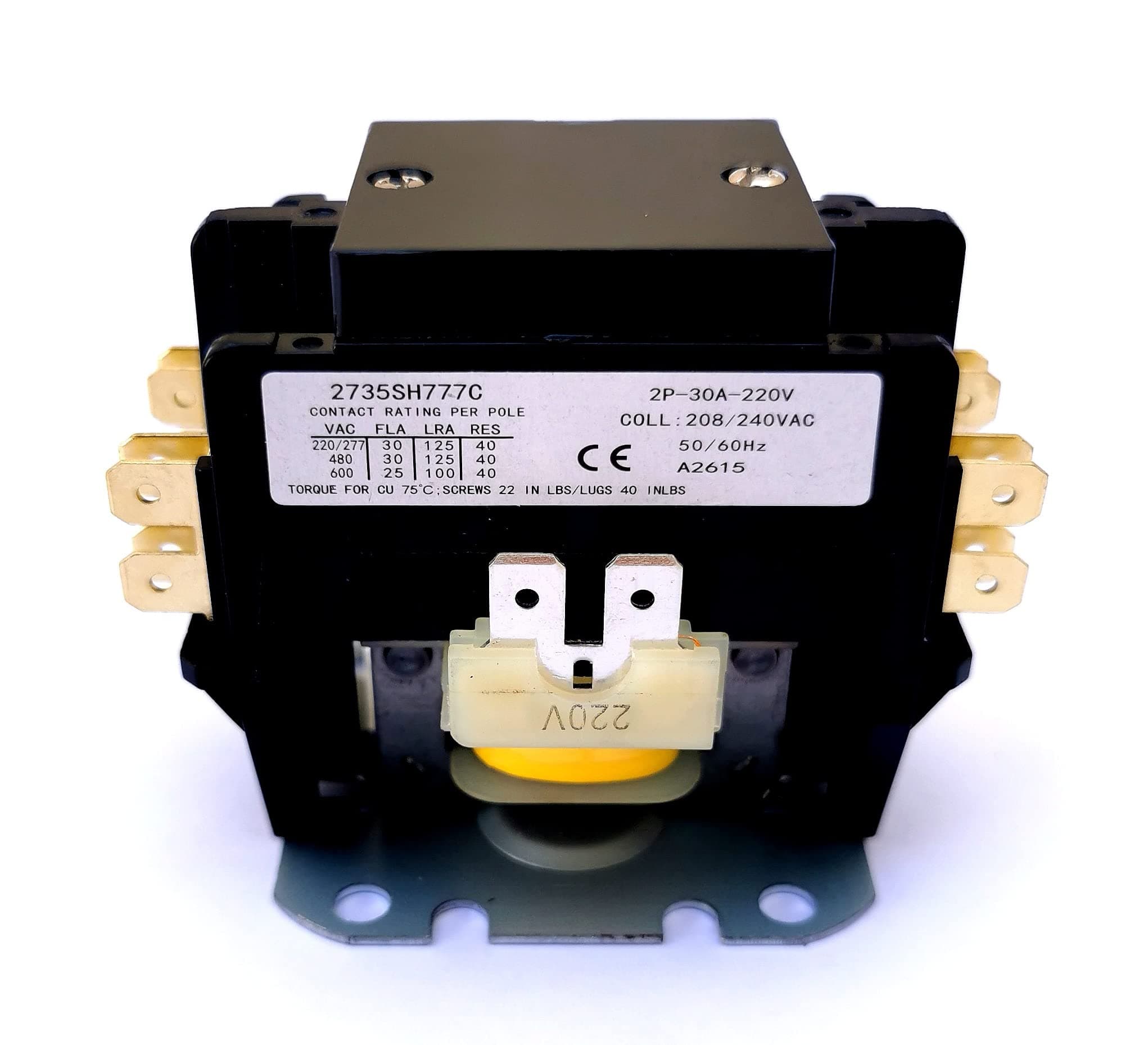 2 Pole Single Phase Magnetic Contactor (30 Amps, 230VAC, 2/3 Ton)