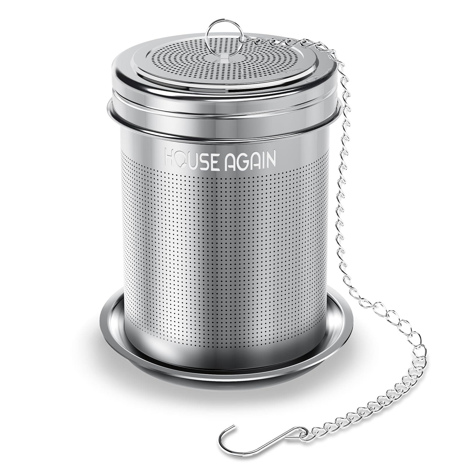 Tea Infuser, Extra Fine Mesh Tea Strainers for Loose Tea, 18/8 Stainless Steel Tea Strainer with Extended Chain Hook, Tea Steeper for Brew Tea, Spices & Seasonings, for Single Cup