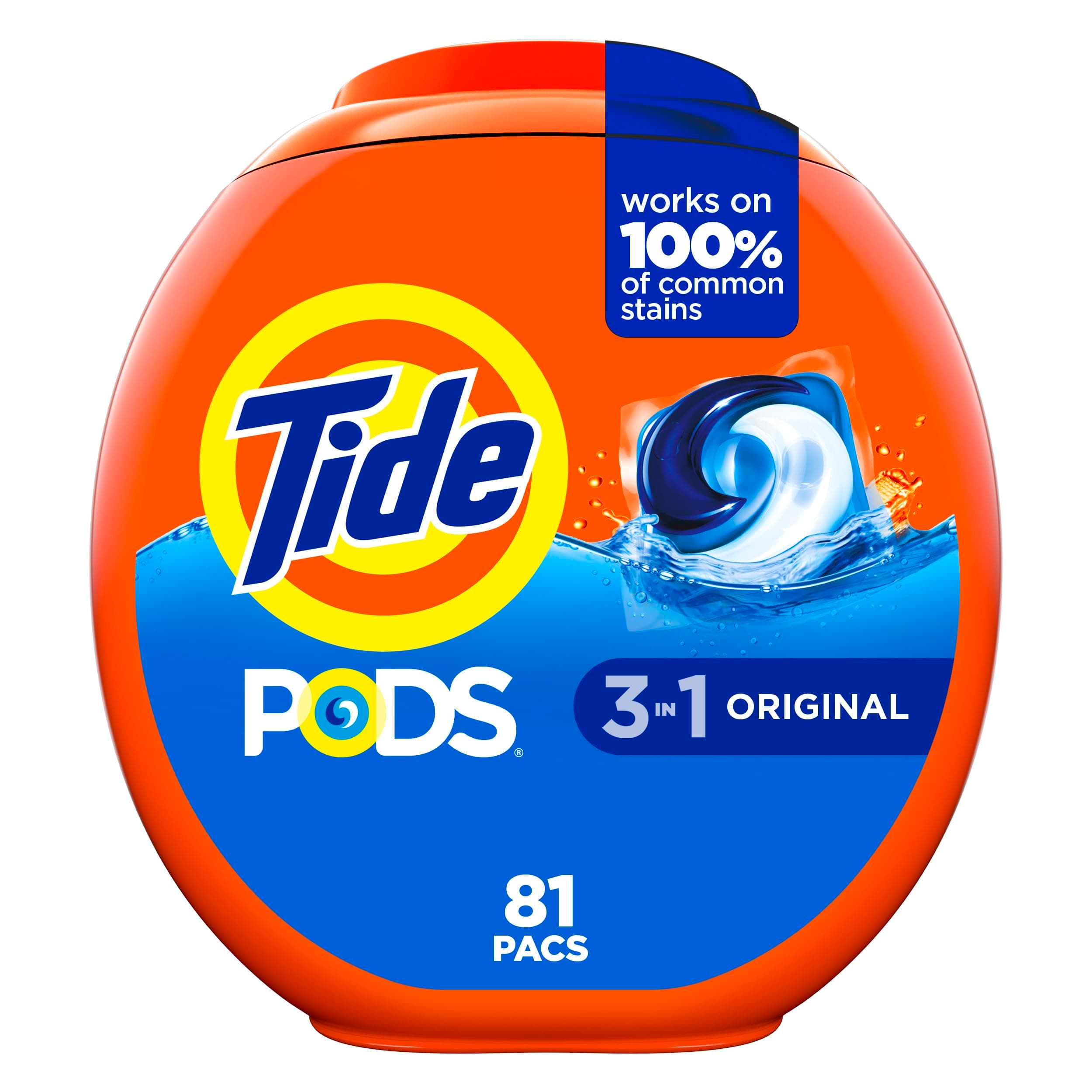 PODS Liquid Laundry Detergent Pacs, Original, 81 count