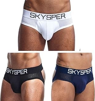 SKYSPERMen's Jockstrap Breathable Mesh 2pcs 3pcs 4pcs Jock Strap Male Underwear, Athletic Supporters for Men