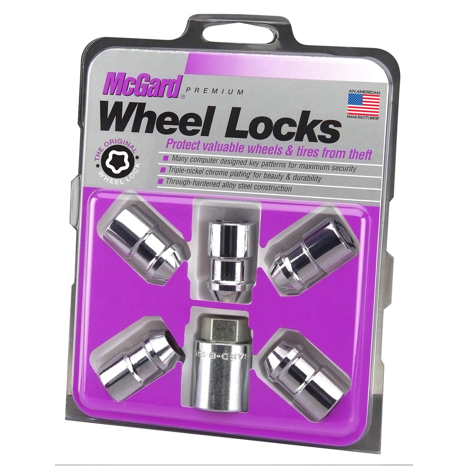24537 Wheel Set, Chrome, 5 Locks / 1 Key