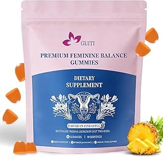 GUITI Premium Feminine Pineapple Gummies for Women, Pineapple Flavored, Vegan, Gluten-Free, 60 Gummies ﻿