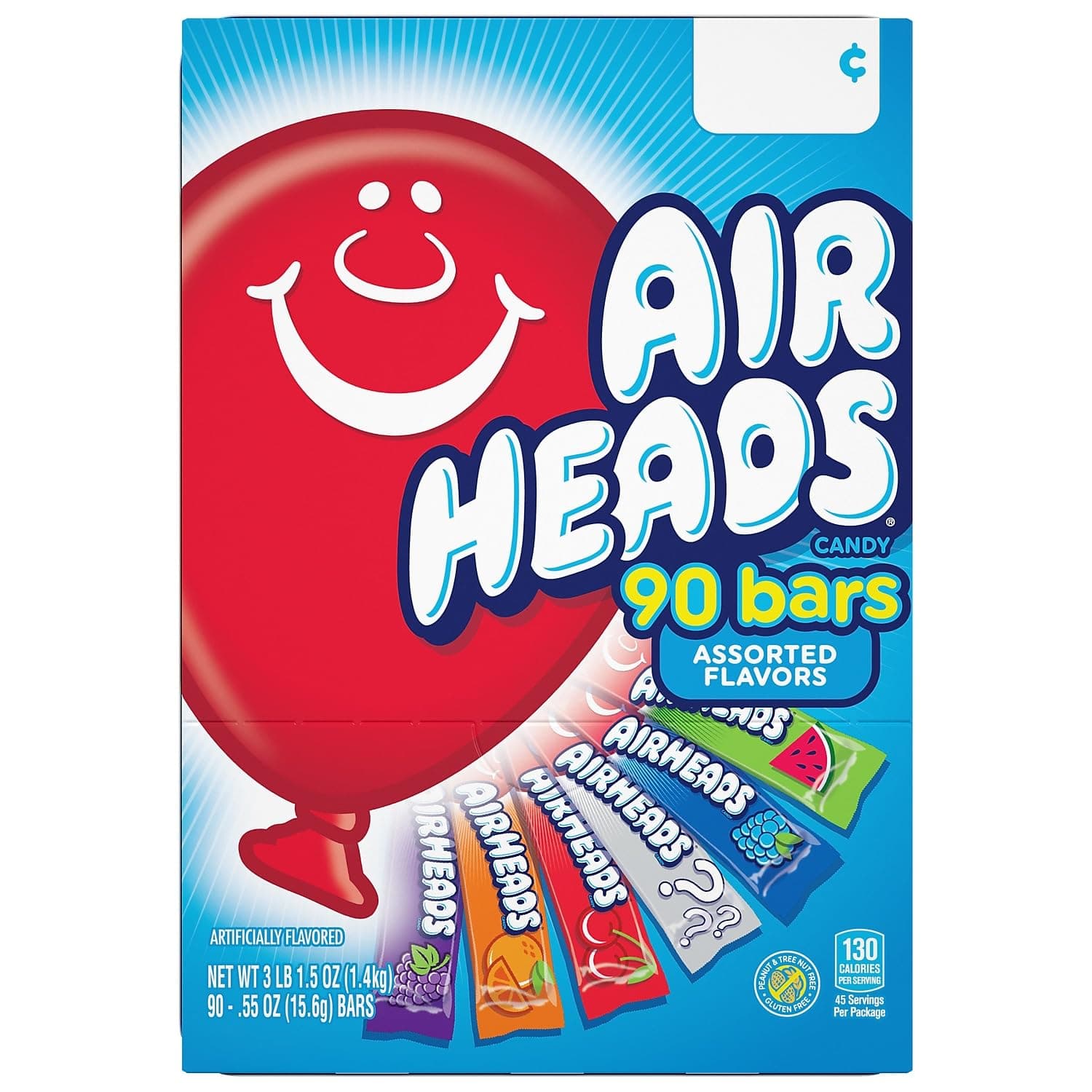 Airheads Assorted Flavors Variety Pack, 90-Count