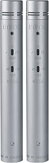 RØDE NT55 Versatile ½"Small-diaphragm Condenser Microphone (Matched Pair) with Adjustable Polar Pattern (Cardioid and Omni), Pad and High-pass Filter for Music Production and Instrument Recording