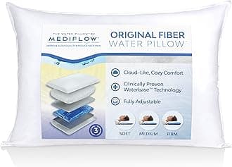 Fiber: The First & Original Water Pillow, clinically Proven to Reduce Neck Pain & Improve Sleep. Therapeutic, Ideal for People Looking for Proper Neck Support