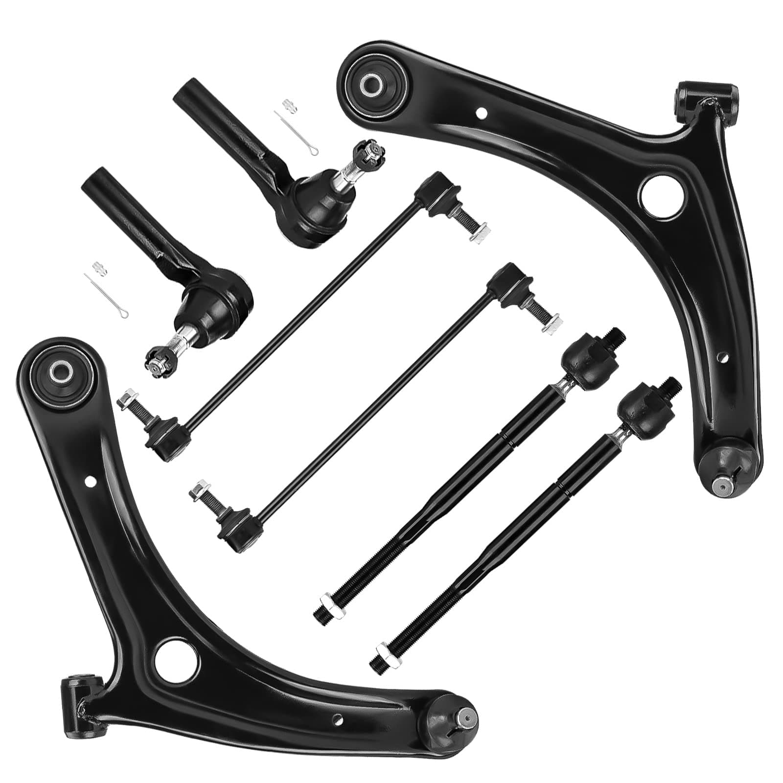 Front Lower Control Arm Suspension Kit Fit for 2007-2017 Jeep Compass Patriot 2009-2012 Dodge Caliber with Ball Joint Tie Rods K620065 K620066-8 pcs