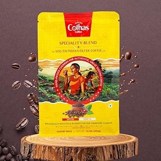 Cothas Traditional Speciality Blend Filter Coffee Powder - Pack of 5, Each Pkt 1 Lb [ Coffee : 85%, Chicory : 15%. ]