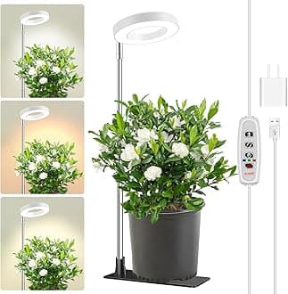 Grow Lights for Indoor Plants, Full Spectrum Plant Lights for Indoor Growing with with 3/9/12H Timer, 3 Color Modes, 10 Brightness, 6.5"-26" Height Adjustable Small Grow Light, 1 Pack(3.4in)