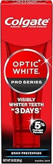 Optic White Pro Series Whitening Toothpaste with 5% Hydrogen Peroxide, Stain Prevention, 3 Oz Tube
