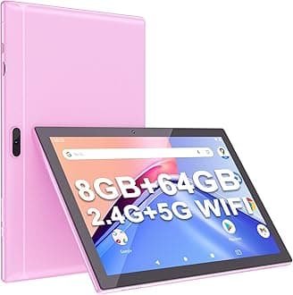 Android 14 Tablet, 10 Inch 8GB RAM 64GB ROM Storage 1TB Expand, Quad-core 1.8Ghz Processor, 8MP Camera, 6000mAh Battery, 1280 * 800 IPS HD Touch Screen, 5G Wifi6 BT 5.0 Tablet
