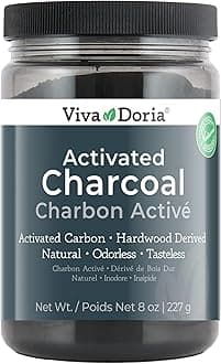 Viva Doria Virgin Activated Charcoal Powder, Food Grade, 227 g