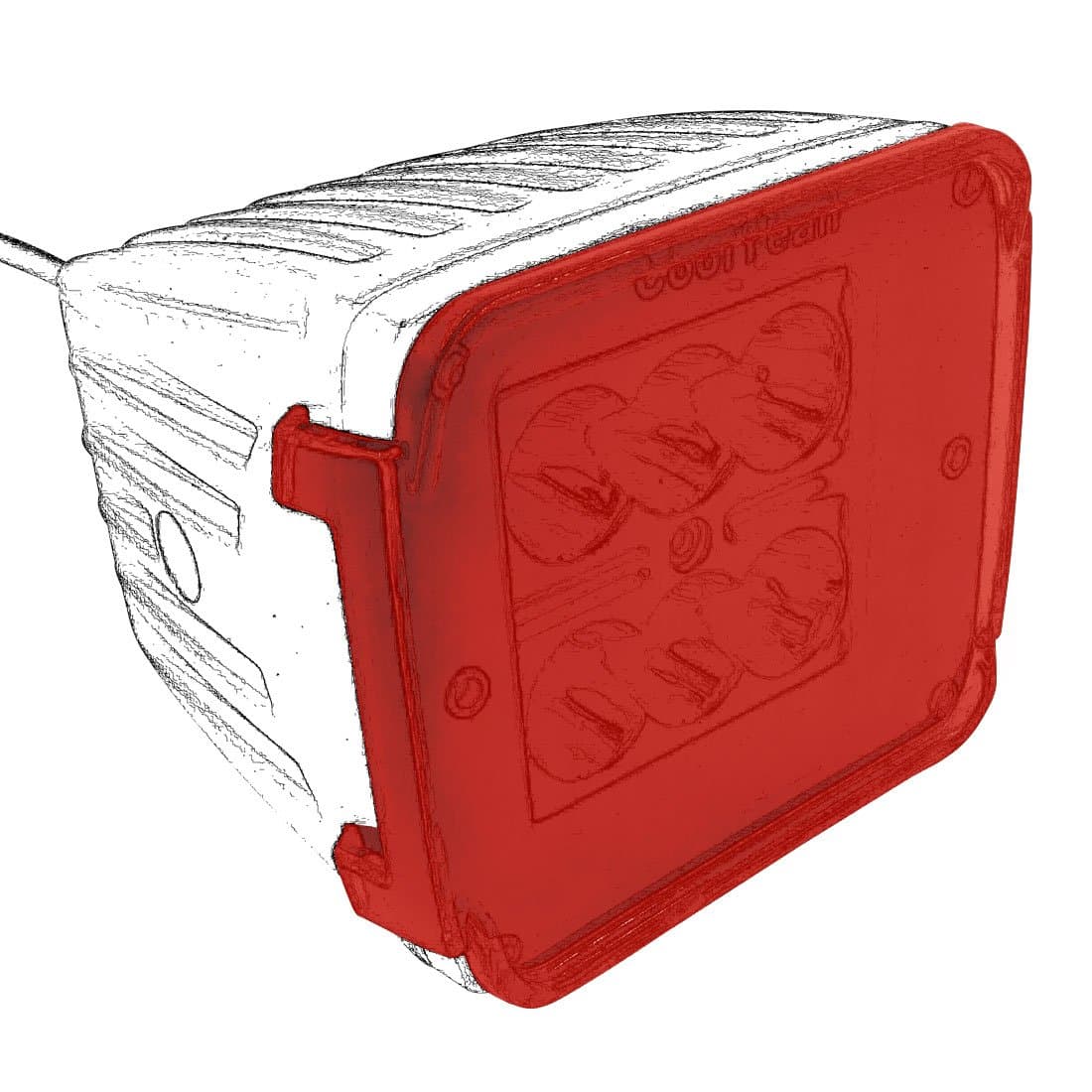 CoolYeah 3 inch Red Protective Polycarbonate Light Cover(Pack of 2)