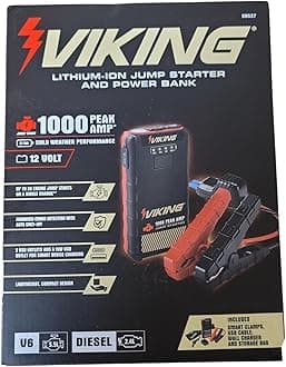 1000 Peak amp Lithium-ion Jump Starter and Power Bank Compatible with Viking