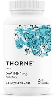 Thorne 5-MTHF 1mg - Methyl Folic Acid (Active B9 Folic Acid) Supplement - 60 Capsules
