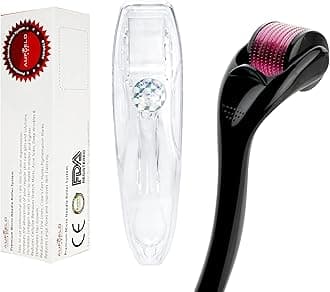 AG540 Titanium Microneedle 540 Needles 0.2mm Derma Roller Skin Care for Face Facial Wrinkles Hair Loss Stretch Marks Hair Regrowth Micro Needles Professional Microneedling Derma Needling Kit