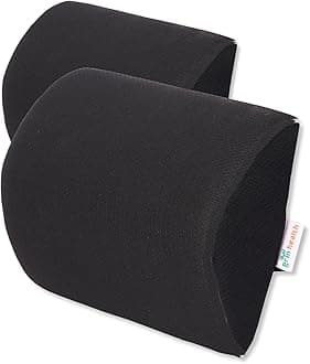 Grin Health Memory Foam Pillow Neck Rest Cushion Headrest Pillow for Neck Support Travel Pillow Designed to Relieve Neck Pain While Driving Office Chair or Travelling (Pack of 2, Black)