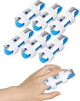 6pcs Finger Splint Middle Finger, Medium Size Finger Brace Stabilizer for Broken Fingers, Finger Splints for Arthritis to Straighten Pinky Pointer Thumb Ring