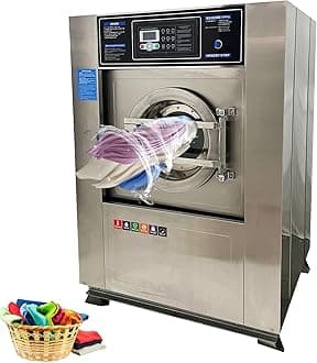 Industrial Automatic Laundry Washer Spinner Dryer Machine 44lbs Commercial Washing Spinning Drying Combo 3in1 Compact Laundry Washer Spinner Dryer 220V 2.2KW 3PH