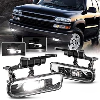 M MIBAHE 60W LED Fog Lights DOT Approved with DRL Compatible with 1999-2002 Chevy Silverado 1500 2500, 2000-2001 Silverado 3500, 2000-2006 Chevrolet Suburban Tahoe, 2PCS