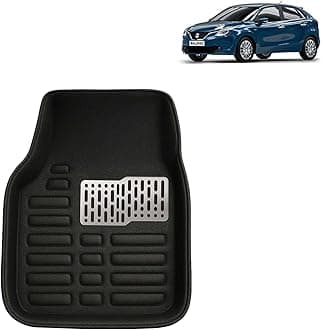 Kingsway Accessories Premium 4D Car Floor Mats Only Compatible with Maruti Suzuki Baleno Year 2015 to 2018 All Model, Set of 3 Pcs, 100% Waterproof Tray Shape PVC 4D Car Foot Mats, Black