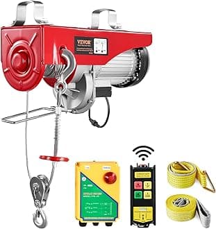 VEVOR 2200lbs Electric Hoist with Wireless Remote Control,110v Electric Hoist with Remote Control, 40ft/20ft Lifting Height & Motor, for Garage Warehouse Factory