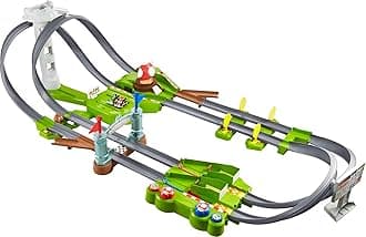 HFY15 Mario Kart Mario Circuit Race Track Set Deluxe Includes 2 Toy Cars, Toy Car Racing Track from 5 Years