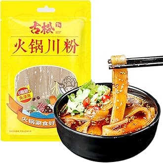 Wide Rice Noodles Drunken Noodles - Sweet Potato Glass Noodles 220 G 7.7 Oz Thick Spicy Chili Oil Broad Noodles for Soft Chewy Rice Noodles Stir-Fries Soups Salads Wide Chinese Vermicelli