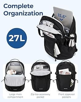 BAGSMART Travel Backpack for Men and Women, Lightweight 15.6" Laptop Backpack, Large Weekender Bag, Water Resistant Stylish Casual Daypack for Flight, College, Outdoor, Pink