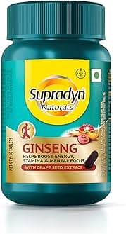 Supradyn Naturals Ginseng Multivitamin Tablet for Men - From India's No.1 Brand | Ginseng & Grapeseed Extract | 12 Vitamins, Zinc, Magnesium | Energy, Immunity, Stamina, Mental Focus | 30 Tablets | Veg