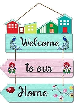 Artvibes Welcome To Our Home Quote Decorative Wall Hanging for Living Room