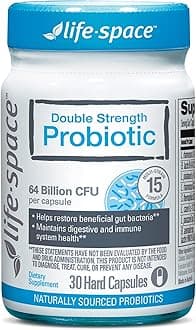Life-SpaceDouble Strength Broad Spectrum Probiotic, 64 Billion CFU & 15 Diverse Strains, Redouble Formulated for Digestive Health & Immune Health, Probiotics for Women & Men - 30 Veg Capsules
