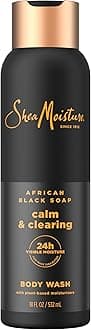 - SheaMoisture African Black Soap Body Wash Calm and clearing body wash for 24H Visible Moisture for Healthy, Glowing 18 Oz