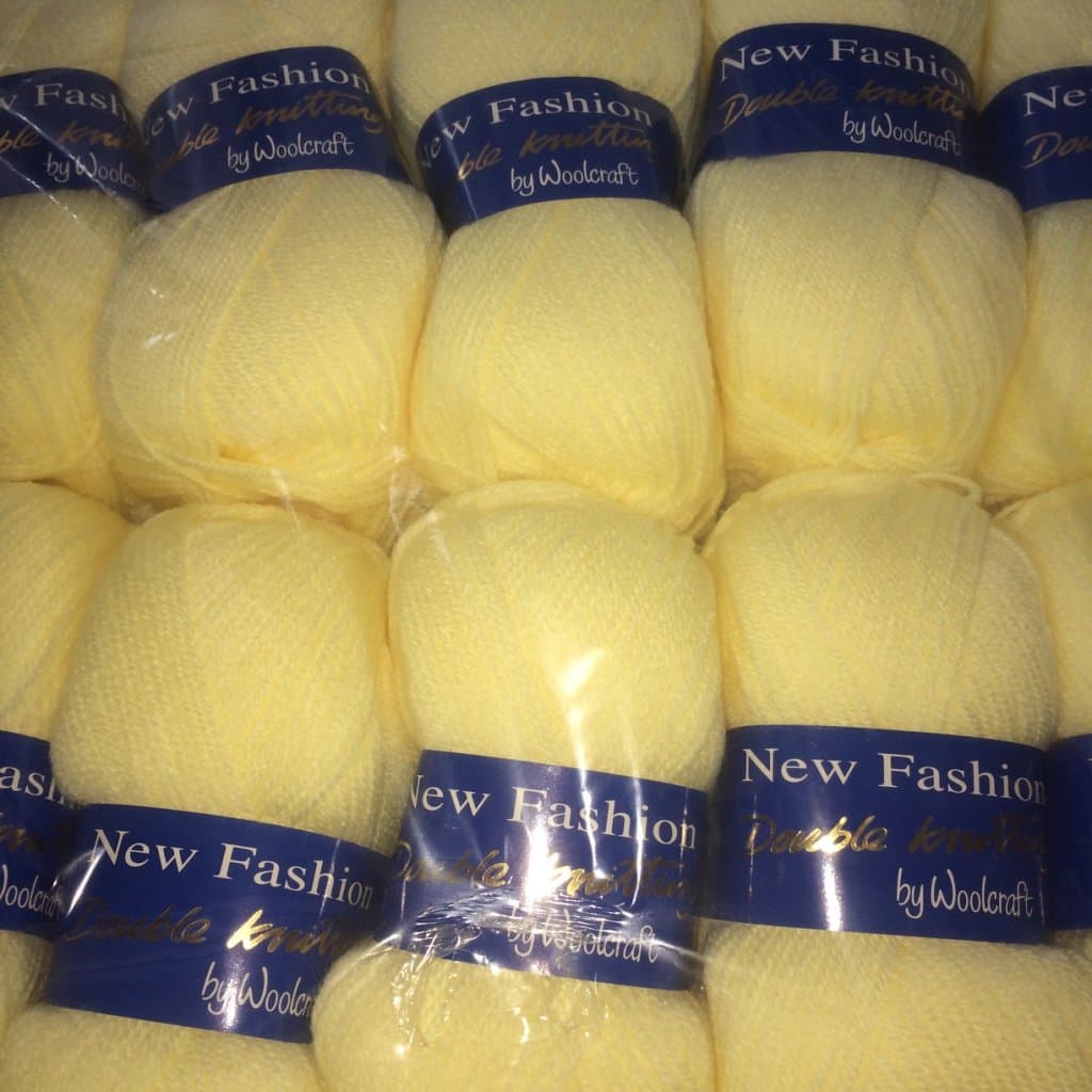 5 x 100g Woolcraft Dk Double Knitting Wool, Yarn (5 x 100g Lemon 4385)