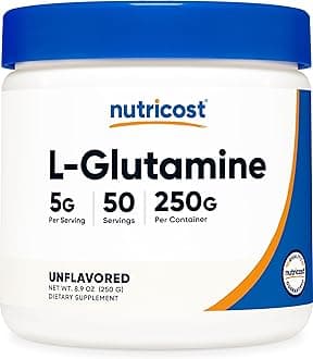 Nutricost L-Glutamine Powder - Gluten Free & Non-GMO (250 g, Unflavored)
