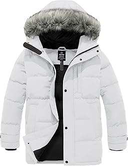 Men's Winter Jacket Thicken Winter Coat Warm Puffer Jacket with Faux Fur Hood