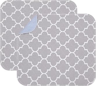 OUTCREATOR® Washable Bed Pads 21" x 22" (Pack of 2), Incontinence Mattress Protector, Anti-Slip Waterproof Underpads for Adults Kids Elderly Pets, Absorbency & Reusable Bedwetting Pads (Gray)