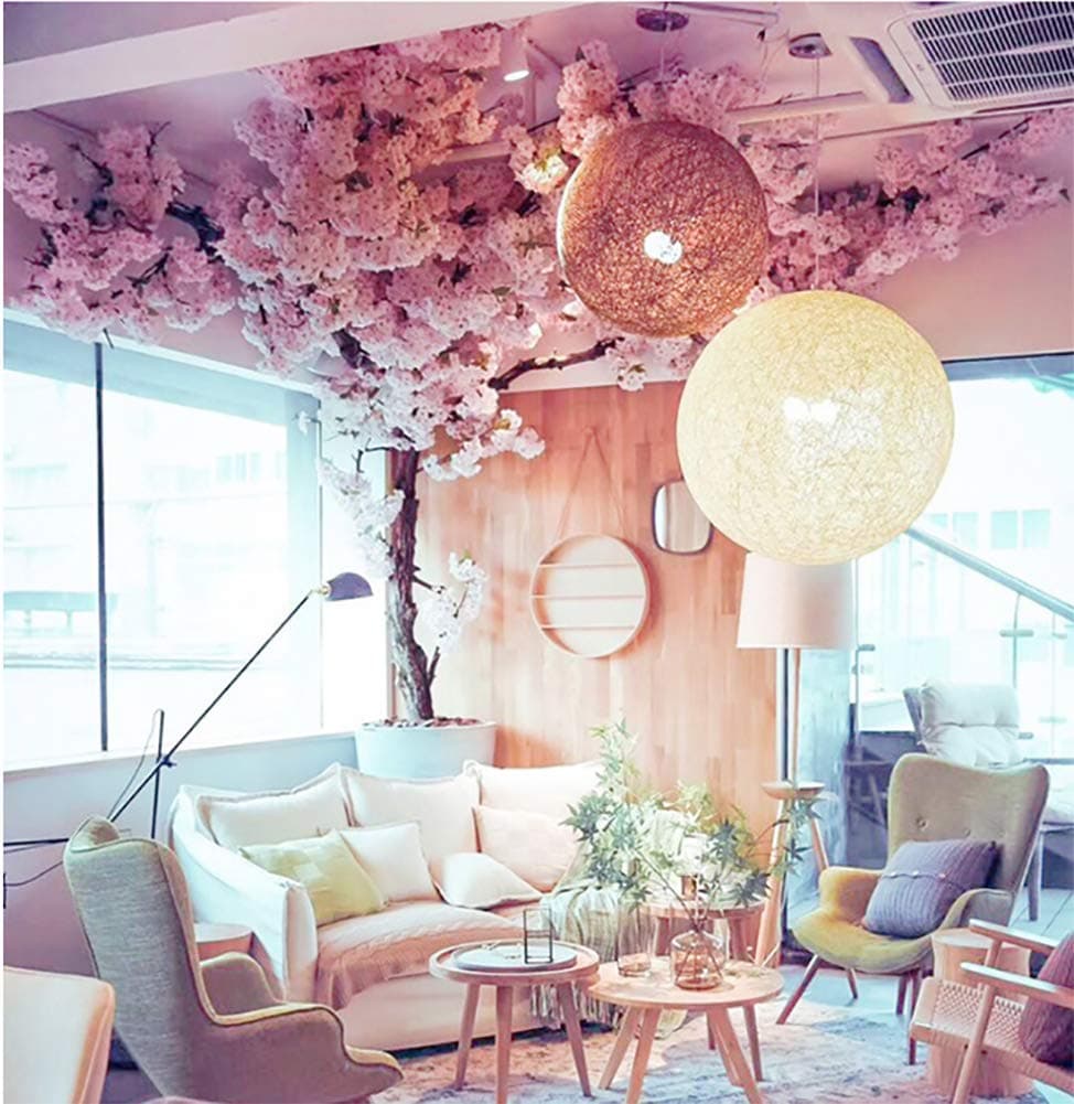 Artificial Cherry Blossom Tree Hanging Silk Flowers Garland Simulation Tree Indoor Outdoor Wall Decor