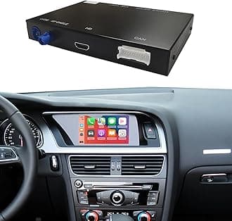 NINETOM Wireless CarPlay Retrofit Kit Decoder for Audi S4 S5 A4 A5 (2009-2015 Year) for Q5 (2009-2017 Year) with 2GMMI, Support Android Auto, Mirror Link, Reverse Camera, Original Car Function