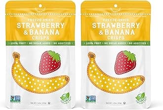 Nature’s Turn Freeze-Dried Fruit Snacks, Strawberry Banana Crisps, Pack of 2 (1.2 oz Each)