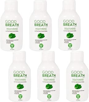 Goodbreath Labs Mouthwash | New Ozone Technology Specialized in Chronic Halitosis | Mouth Rinse Alcohol Free | Bad Breath Neutralizer | Mint Flavor Oral Rinse for Gum Disease ((6 Pack) 2 oz)
