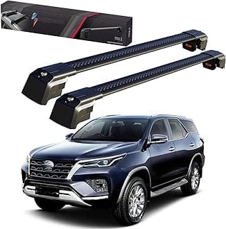 Catch USA Car Roof Rack Cross Bars for Toyota Fortuner with Lock 2015-2023 Aluminum Cross Bar for Rooftop Cargo Carrier Luggage Kayak Canoe Bike Snowboard (Black)