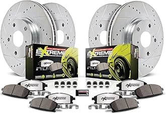 PowerStop Front and Rear Brake Kit For Chevrolet Corvette 2006-13 - Carbon Fiber Ceramic Brake Pads + Drilled & Slotted Rotors Upgrade, K1445-26