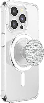 Round Phone Grip Compatible with MagSafe, Adapter Ring Included, Phone Holder, Wireless Charging Compatible - FATA Morgana Chrome