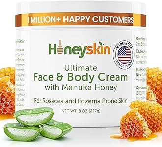 Hydrating Face Moisturizer & Body Cream with Manuka Honey Cream - Organic Face Moisturizer with Honey for Extremely Dry Skin - for Dry & Itchy Skin, Rosacea & Eczema Prone Skin 8oz