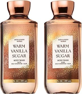 Bath & Body Works Warm Vanilla Sugar Body Wash, Nourishing Cleanser with Pro-Vitamin B5 & Aloe, Sparkling Sugar and Sweet Vanilla Scent, Gentle for Daily Use, 10 fl oz - 2 Pack